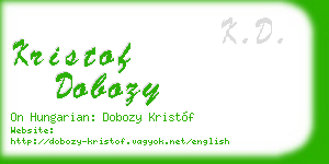kristof dobozy business card